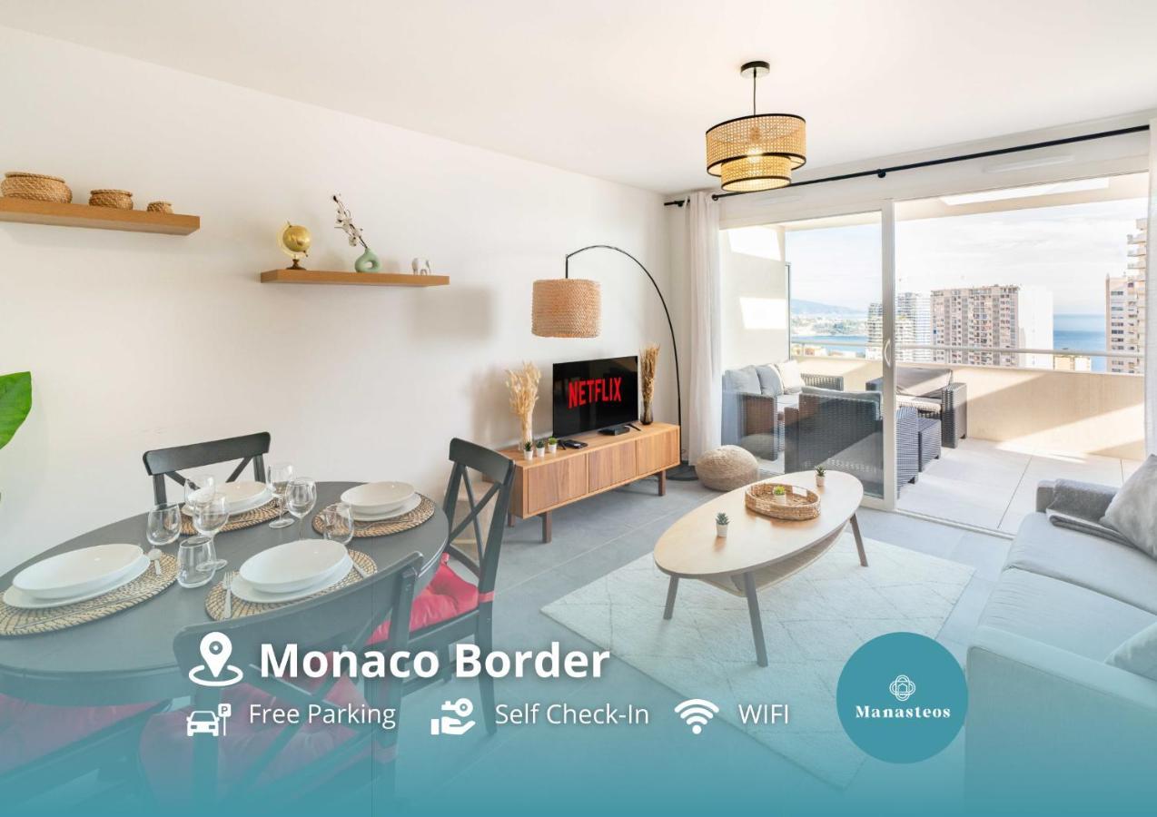 5Mn Monaco - Terrasse Vue Mer - Parking - Be Beausoleil Eksteriør billede